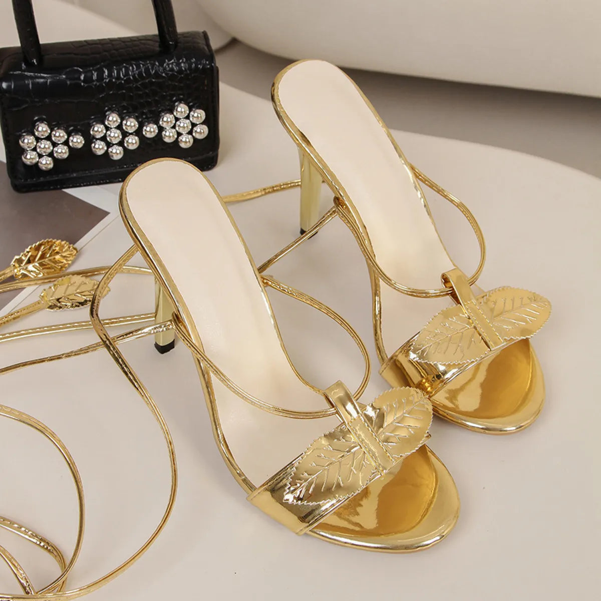 Lace Up High Heel Sandals