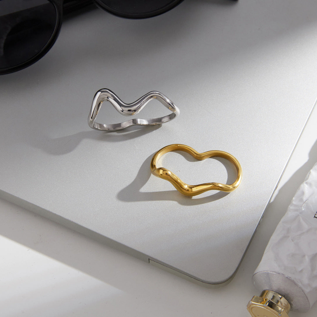 Wave Double Finger Ring Collection