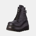 PU Leather Lace-Up Wedge Boots