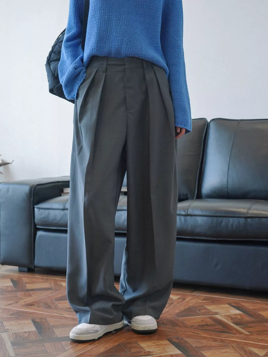 High-Waisted Pleated Wide-Leg Pants