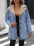 Vintage Acid Wash Sherpa-Lined Denim Jacket