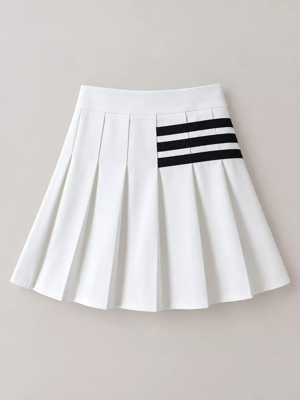 Contrast Stripe Pleated Mini Skirt