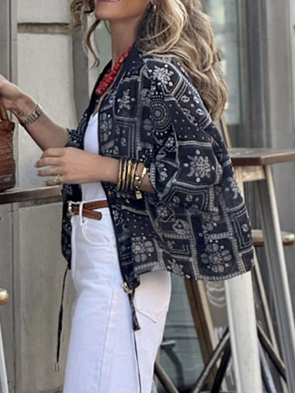 Printed Zip Up Jacket