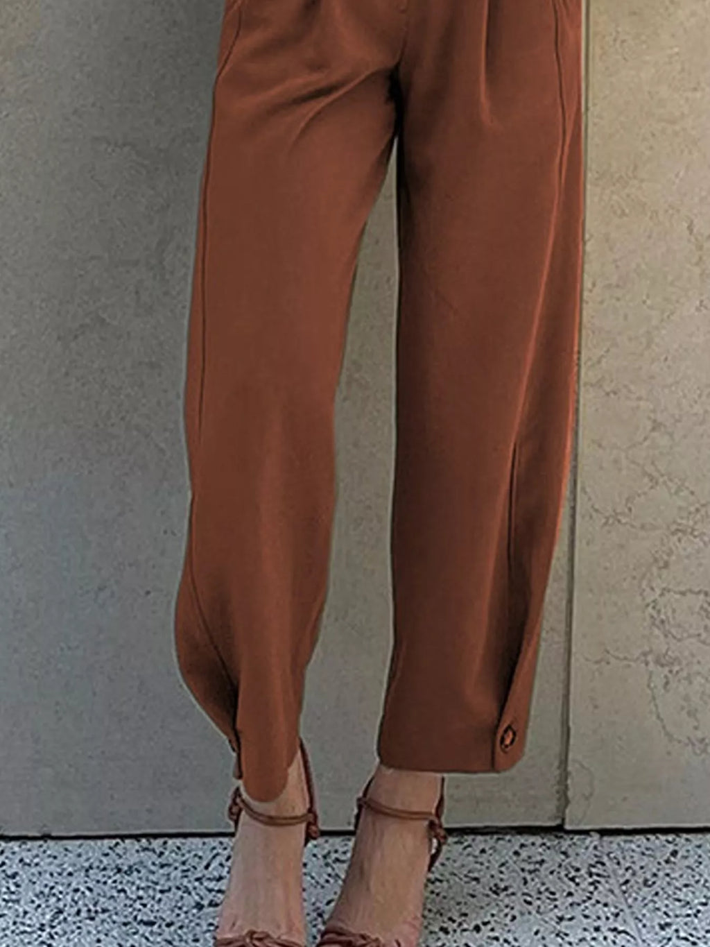 High-Waisted Pleated Pants