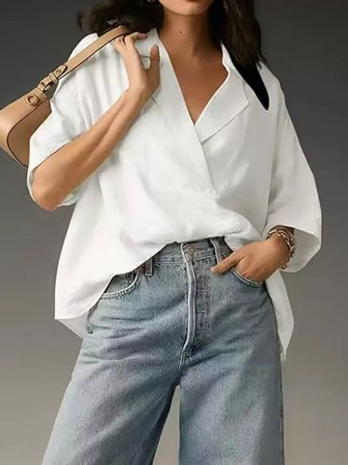 Half Sleeve Oversized Blouse