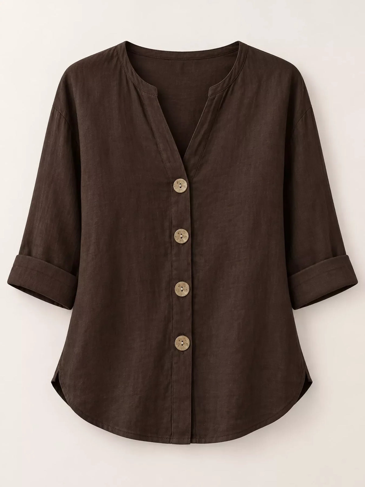 Notched Button Down Shirt