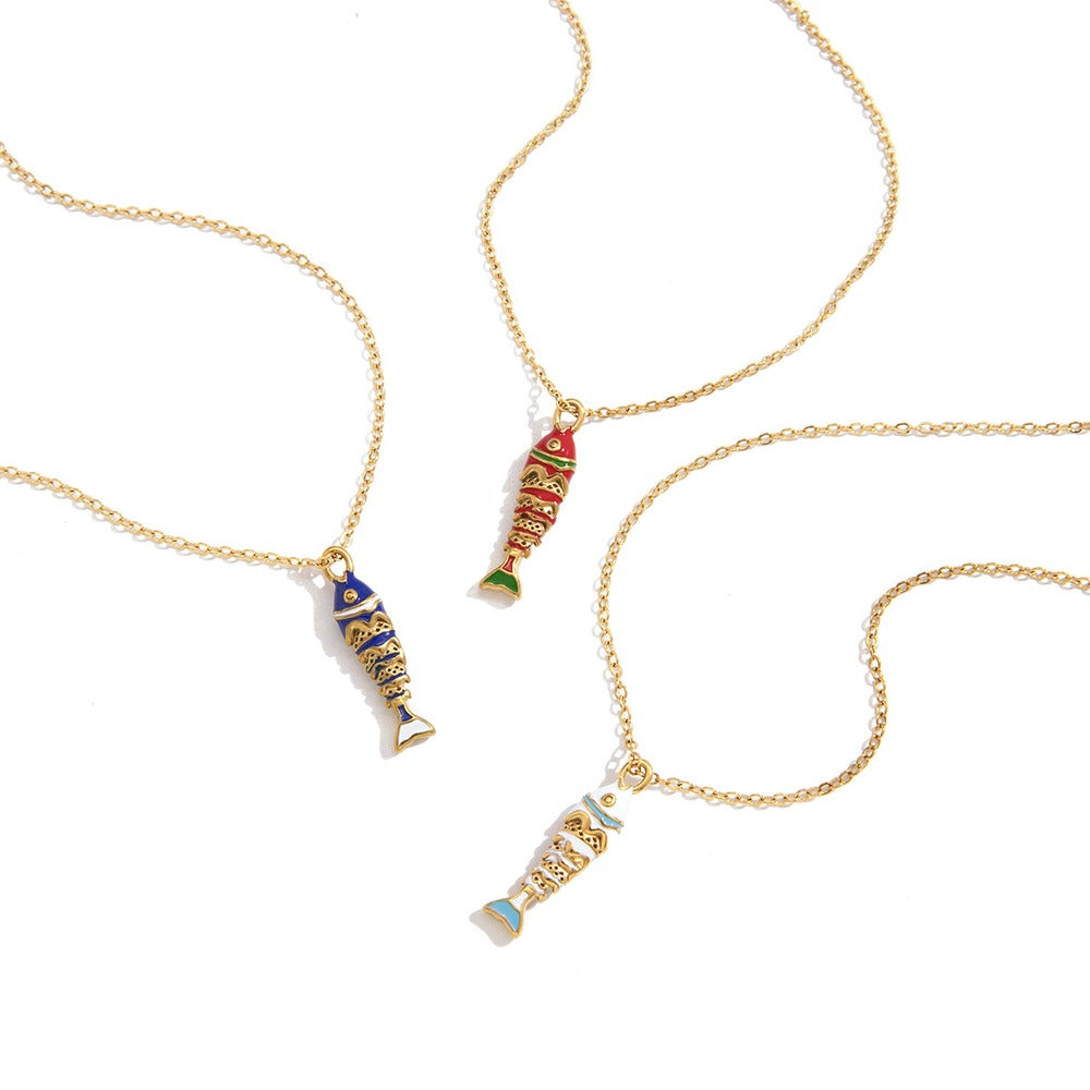 Color Fish Pendant Necklace Collection