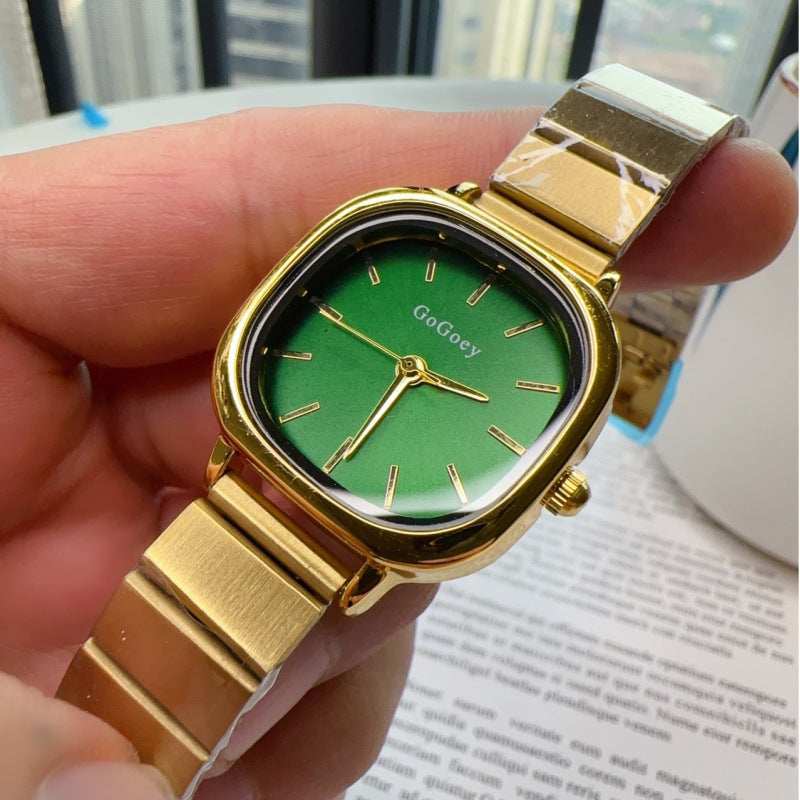 Women's Quartz Watch With Steel Strap Folding Buckle