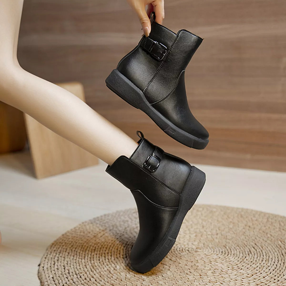 Round Toe Platform Boots