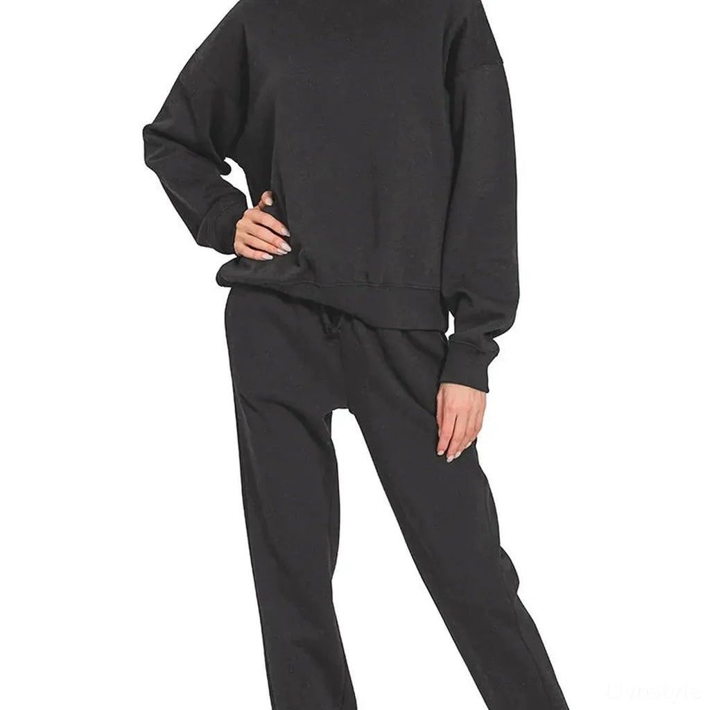 Fleece Long Sleeve Pullover and Jogger Set