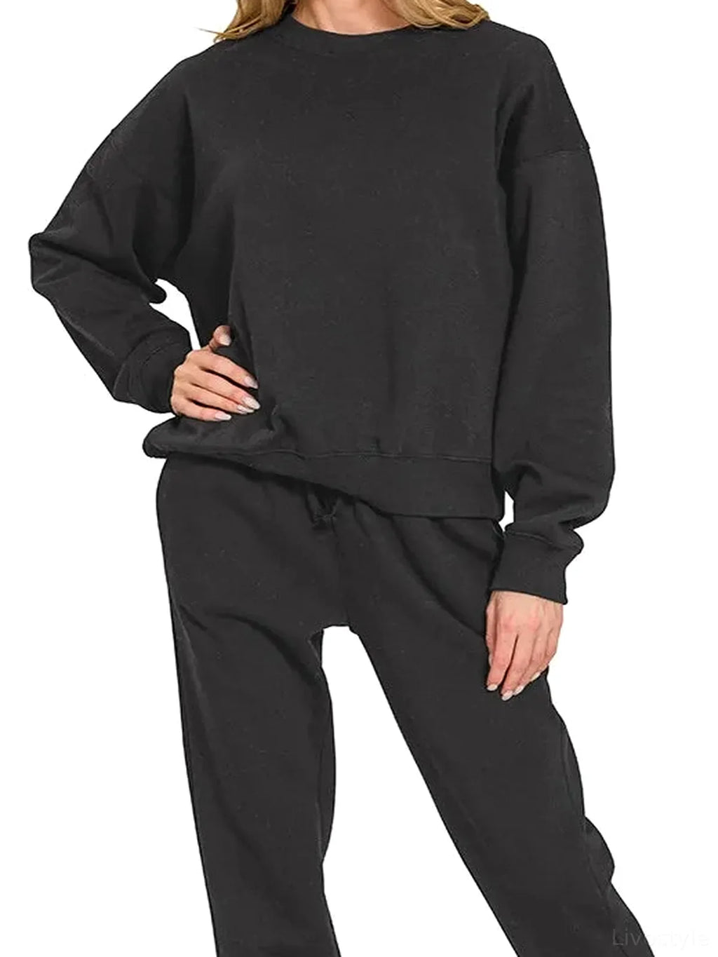 Fleece Long Sleeve Pullover and Jogger Set
