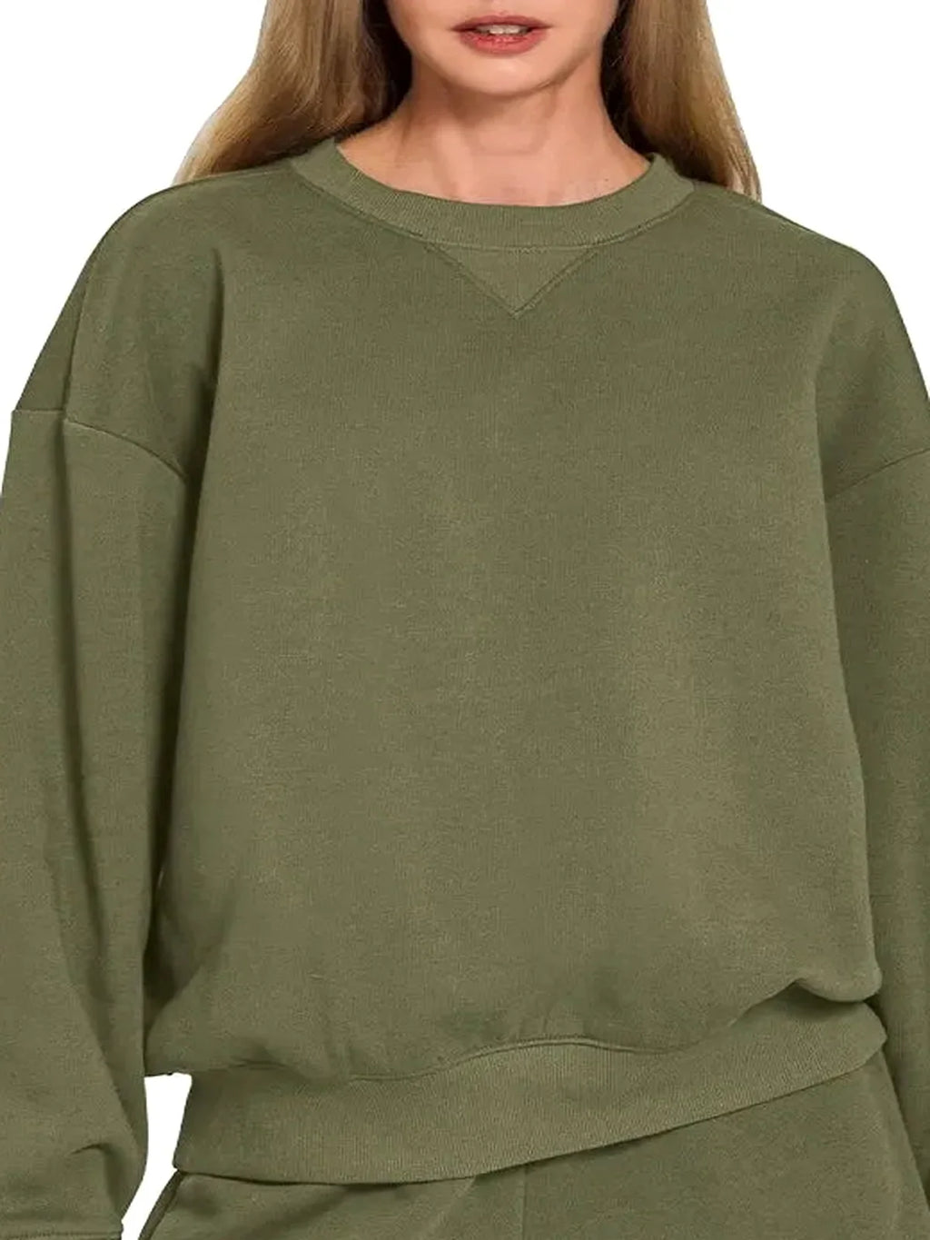 Fleece Long Sleeve Sweatshirt and Shorts Set