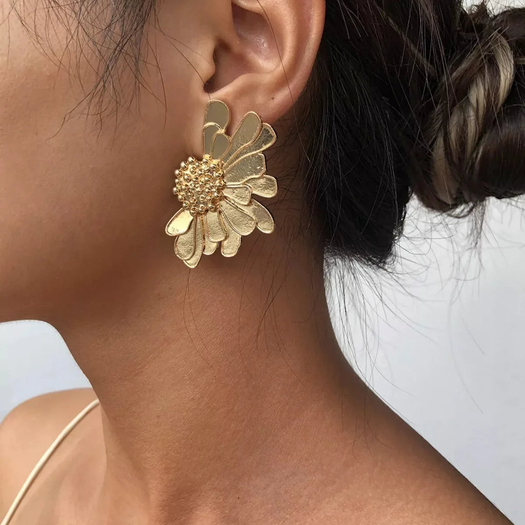 Oversized Flower Stud Earrings