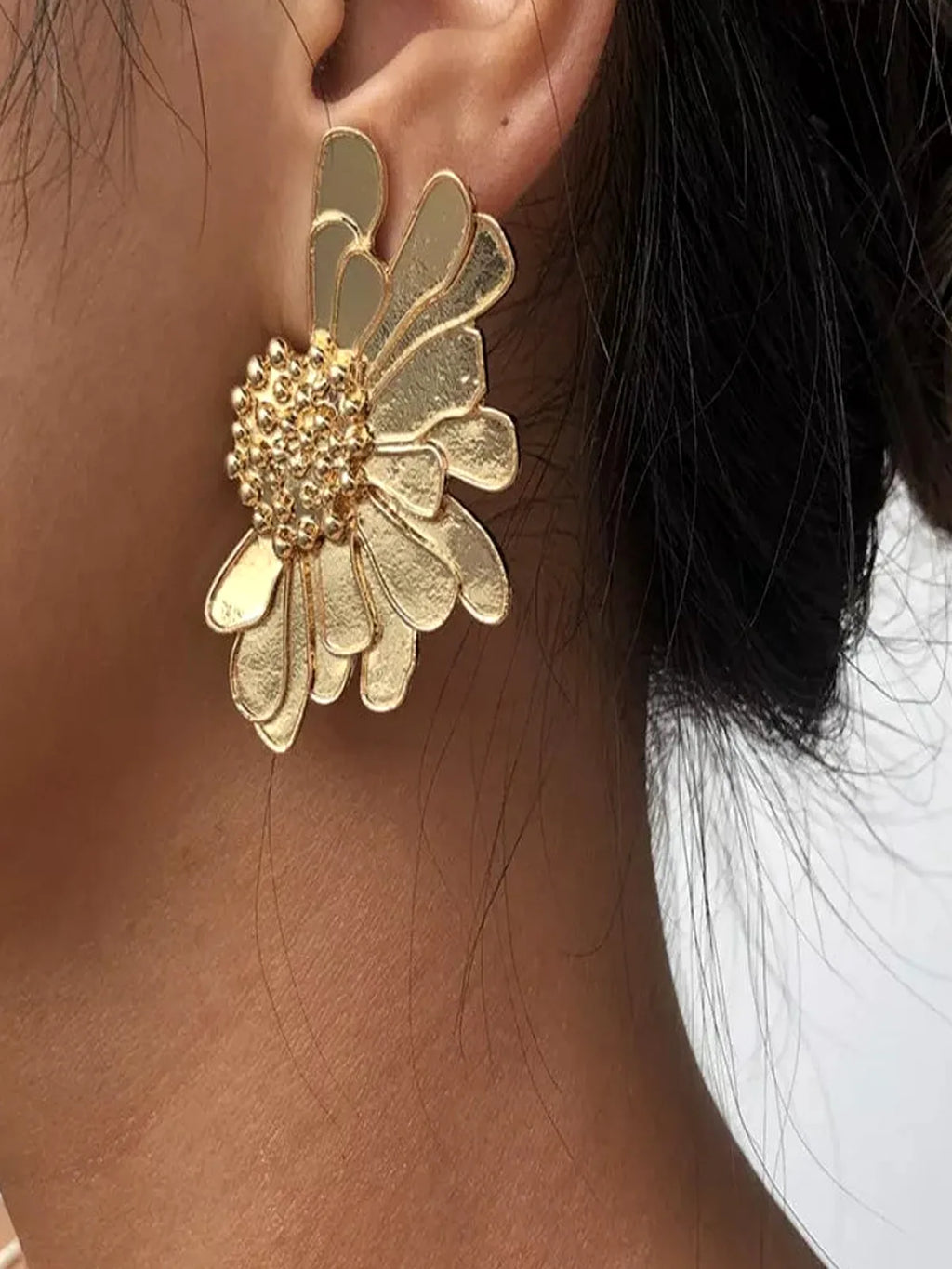 Oversized Flower Stud Earrings
