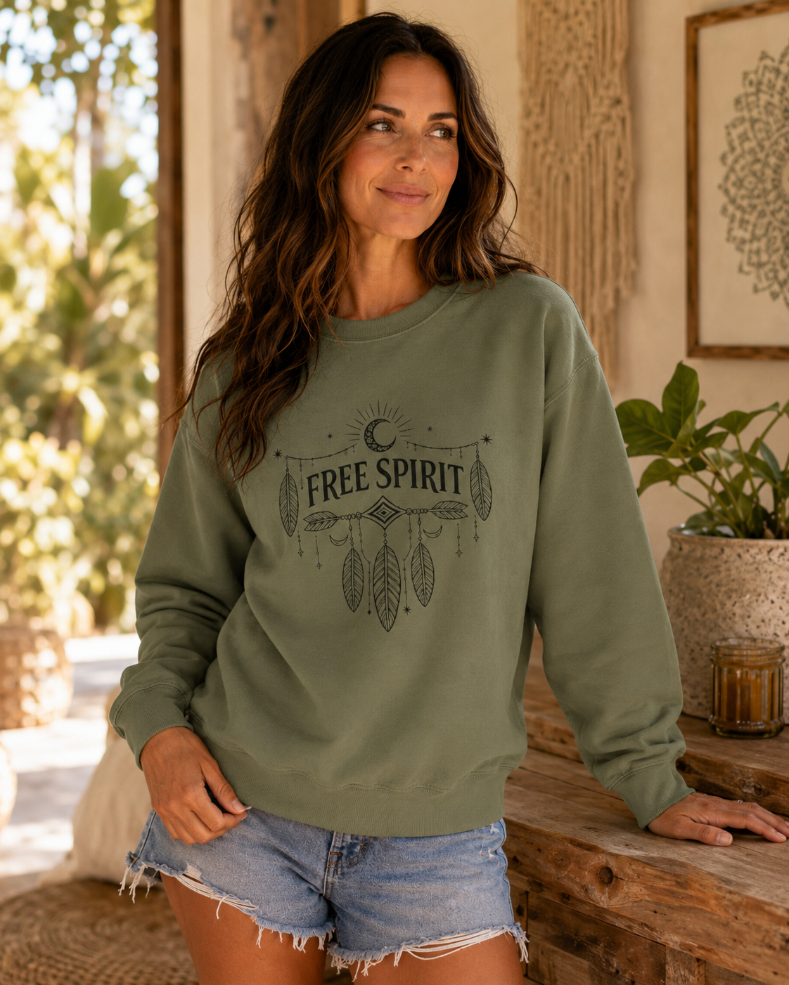 Free Spirit Dreamcatcher Crewneck Sweatshirt