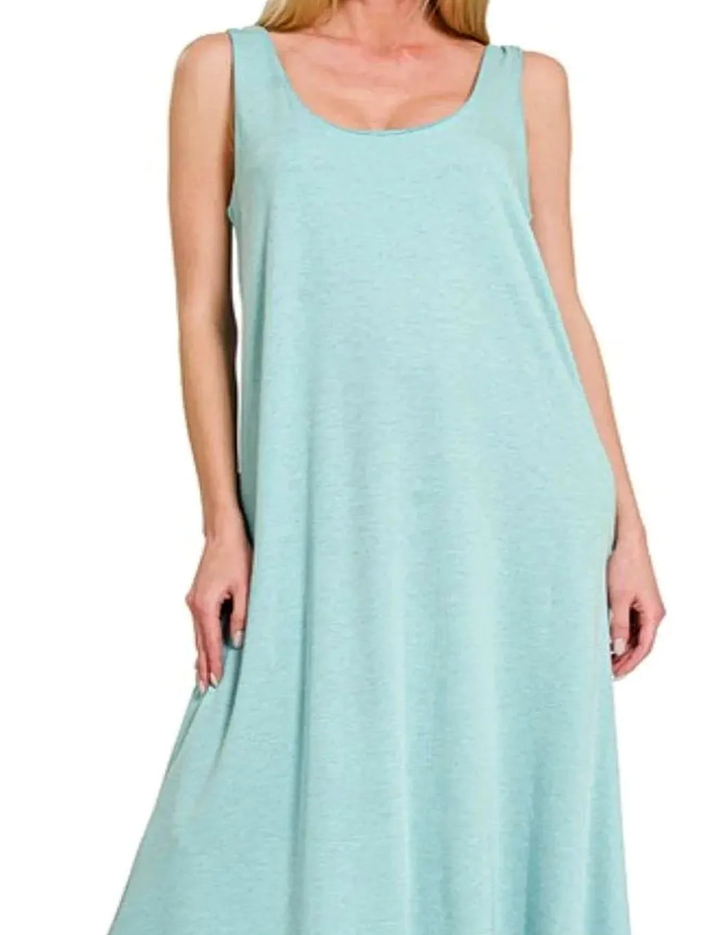 French Terry Twisted Strap Midi Dress