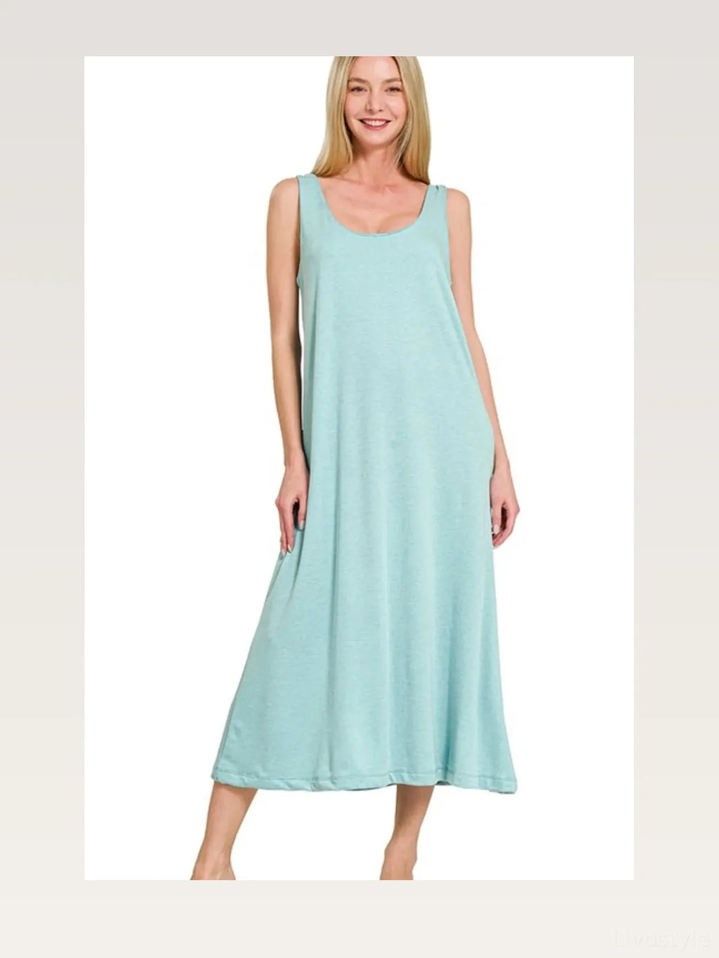 French Terry Twisted Strap Midi Dress