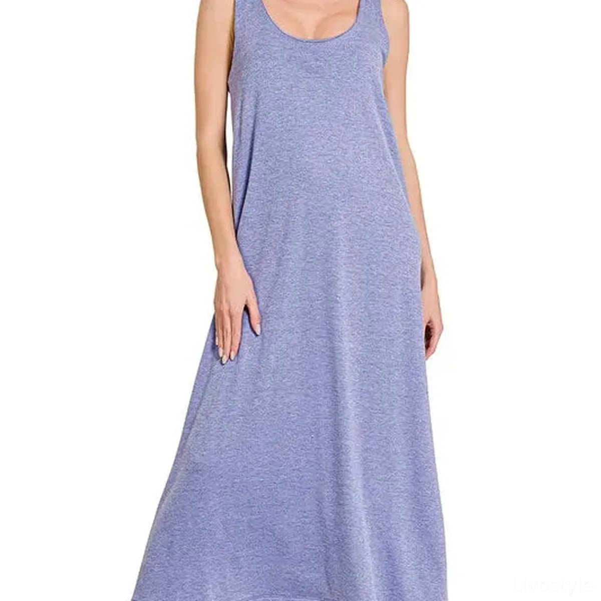 French Terry Twisted Strap Midi Dress