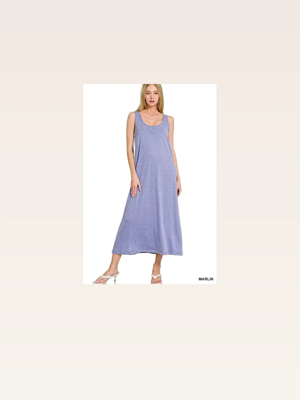 French Terry Twisted Strap Midi Dress