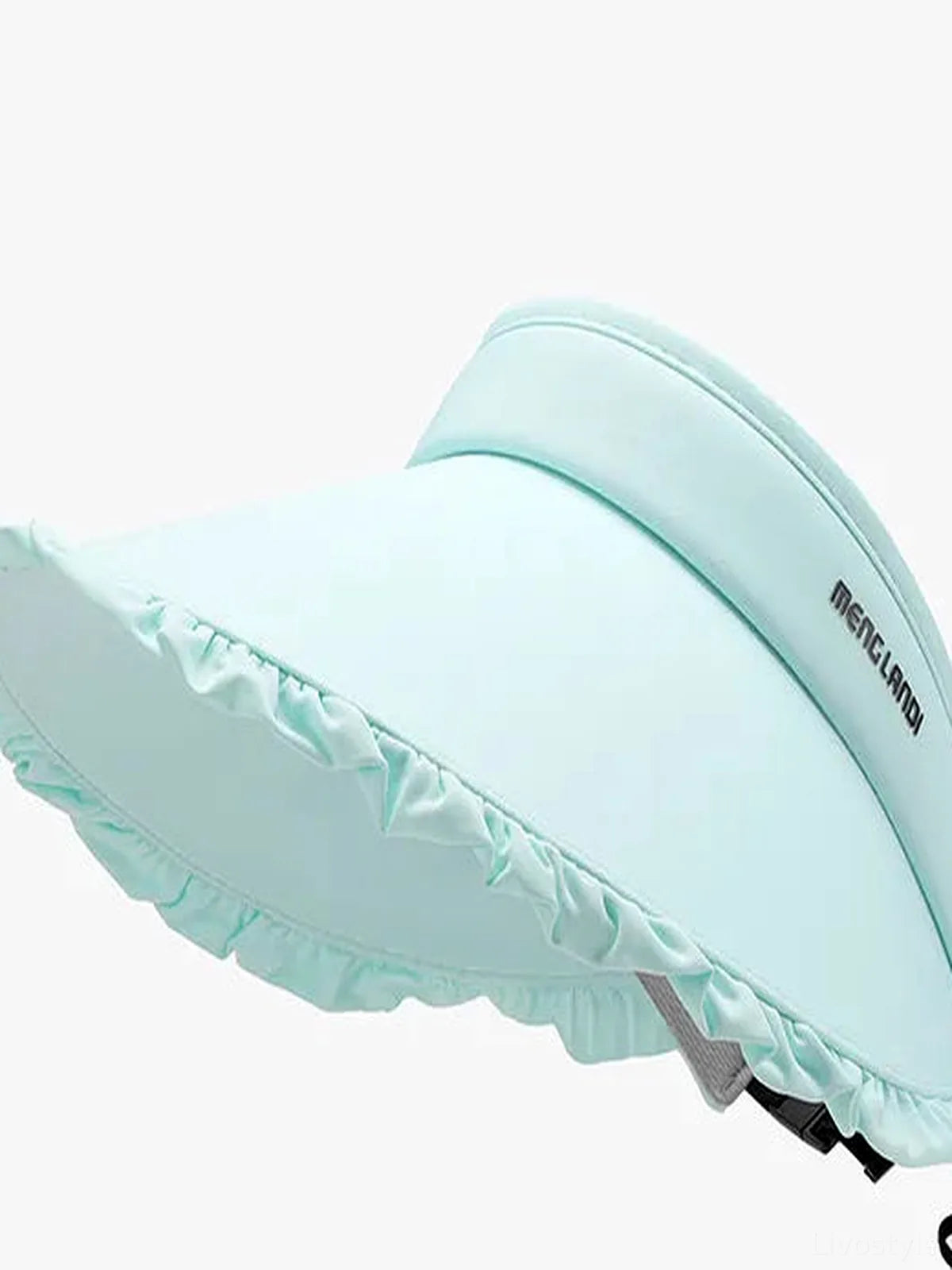 Ruffle Trim Adjustable Ice Silk Sun Hat with Visor