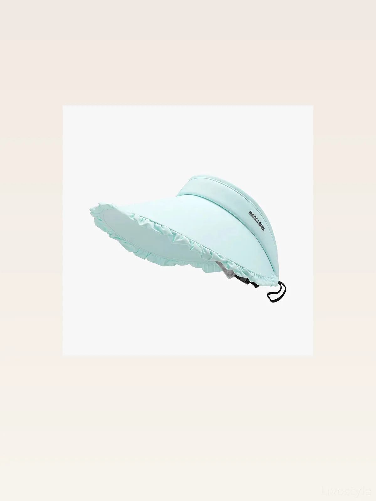 Ruffle Trim Adjustable Ice Silk Sun Hat with Visor