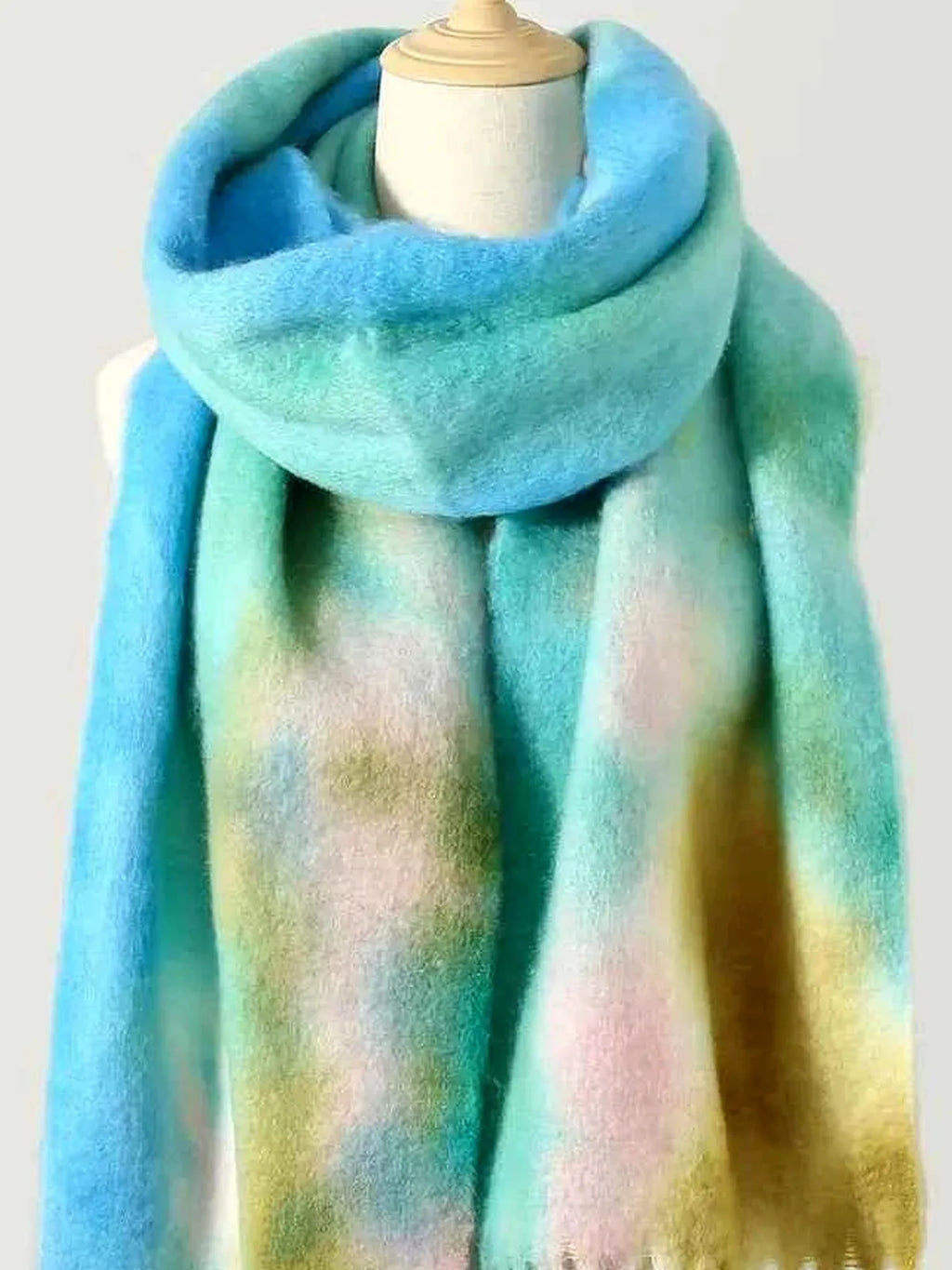 Fringe Tie-Dye Polyester Scarf