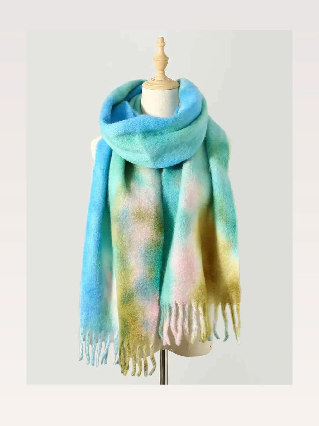 Fringe Tie-Dye Polyester Scarf