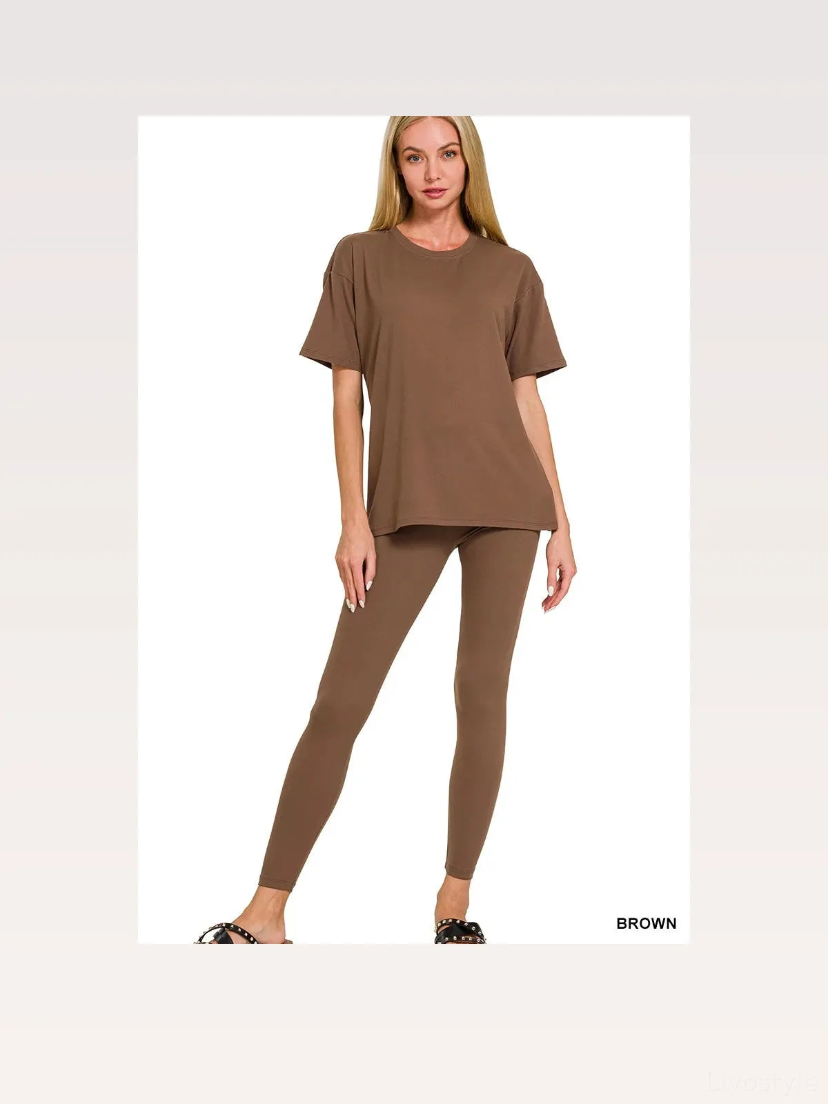 Brushed Microfiber Short Sleeve Top and Cropped Pants Set – Plus Size