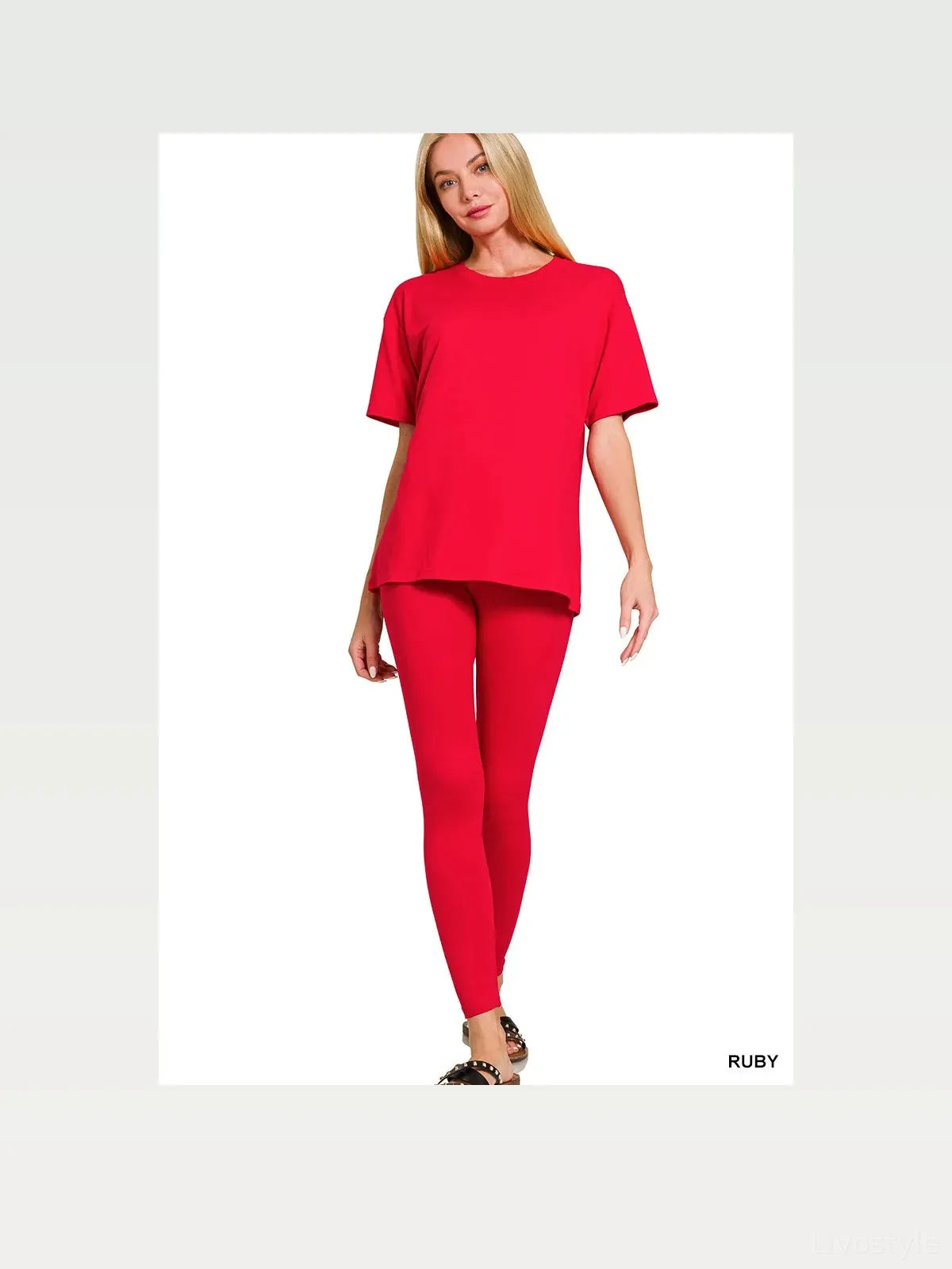 Brushed Microfiber Short Sleeve Top and Pants Set – Plus Size