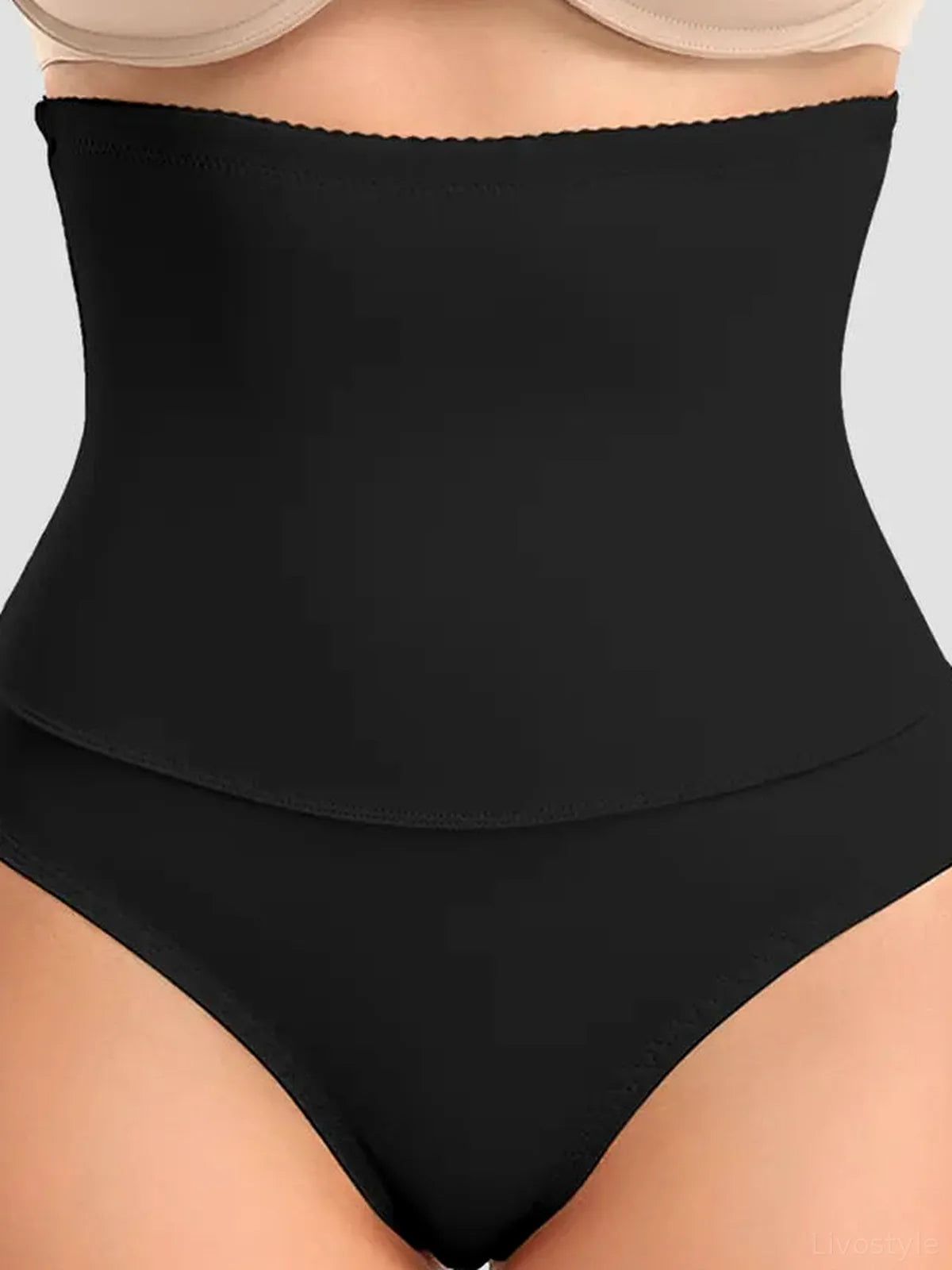 Black Lace Detail High Waist Seamless Shaping Shorts