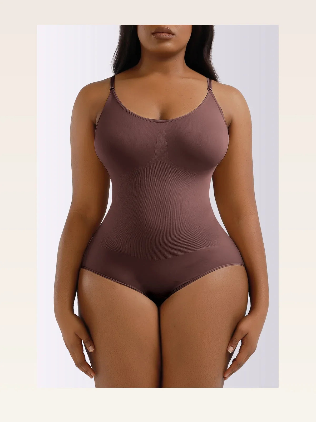 Ribbed Spaghetti Strap Scoop Neck Shaping Bodysuit