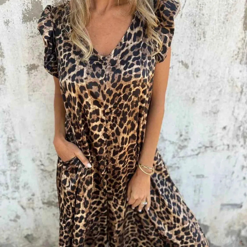 V-Neck Cap Sleeve Wide Leg Jumpsuit – Plus Size