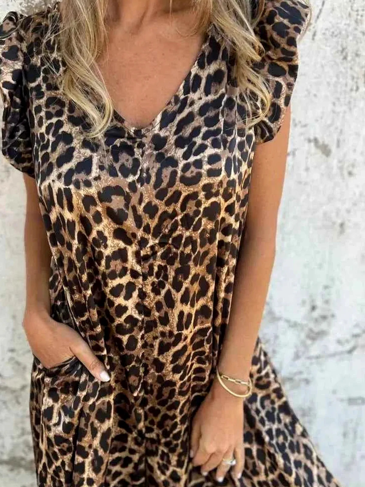 V-Neck Cap Sleeve Wide Leg Jumpsuit – Plus Size