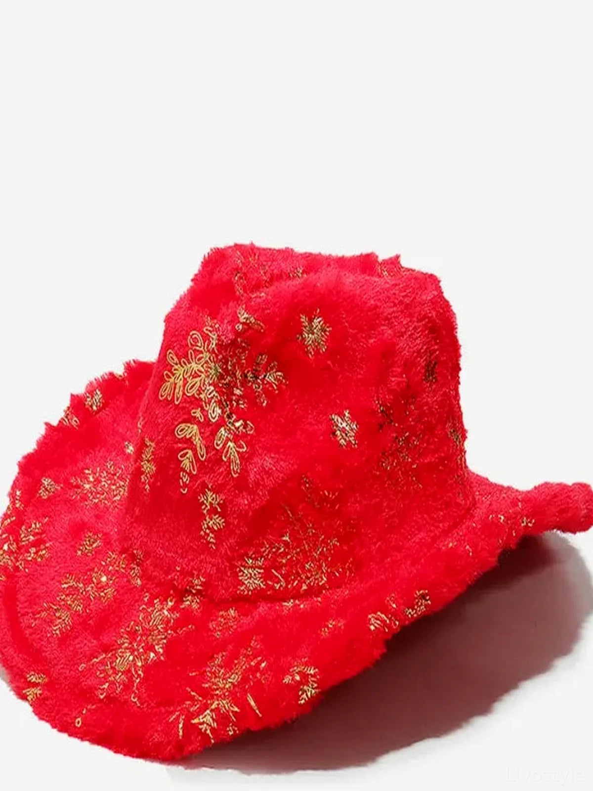 Fuzzy Snowflake Novelty Western Hat