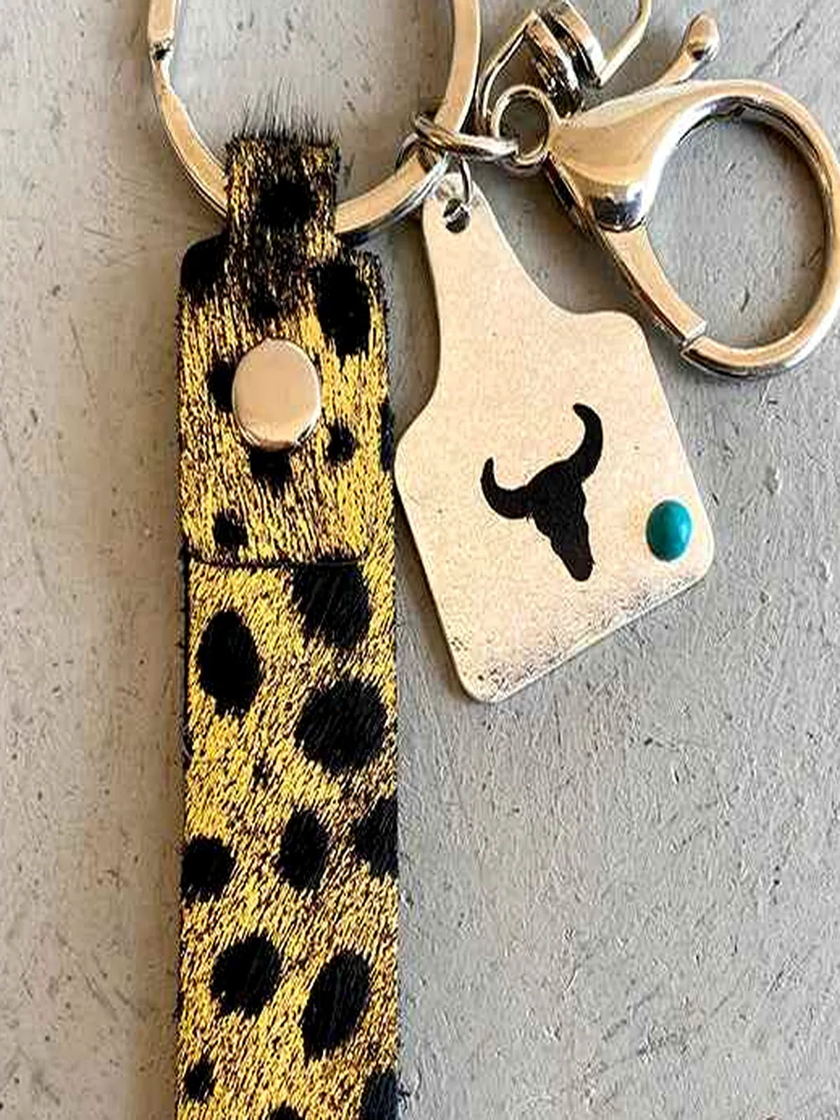 Genuine Leather Alloy Keychain