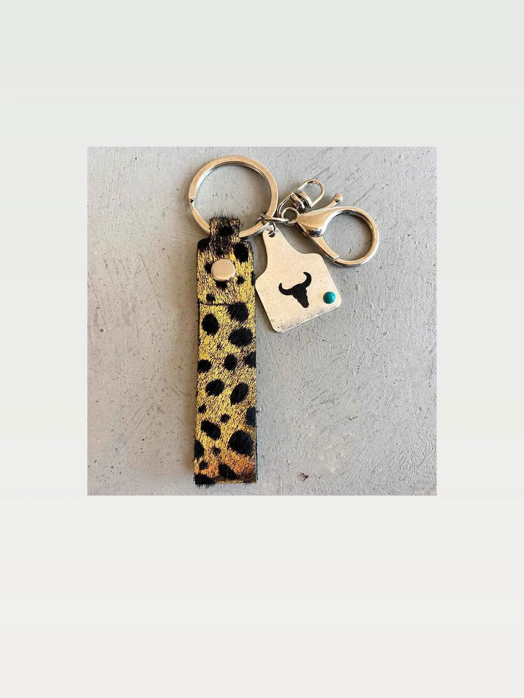 Genuine Leather Alloy Keychain
