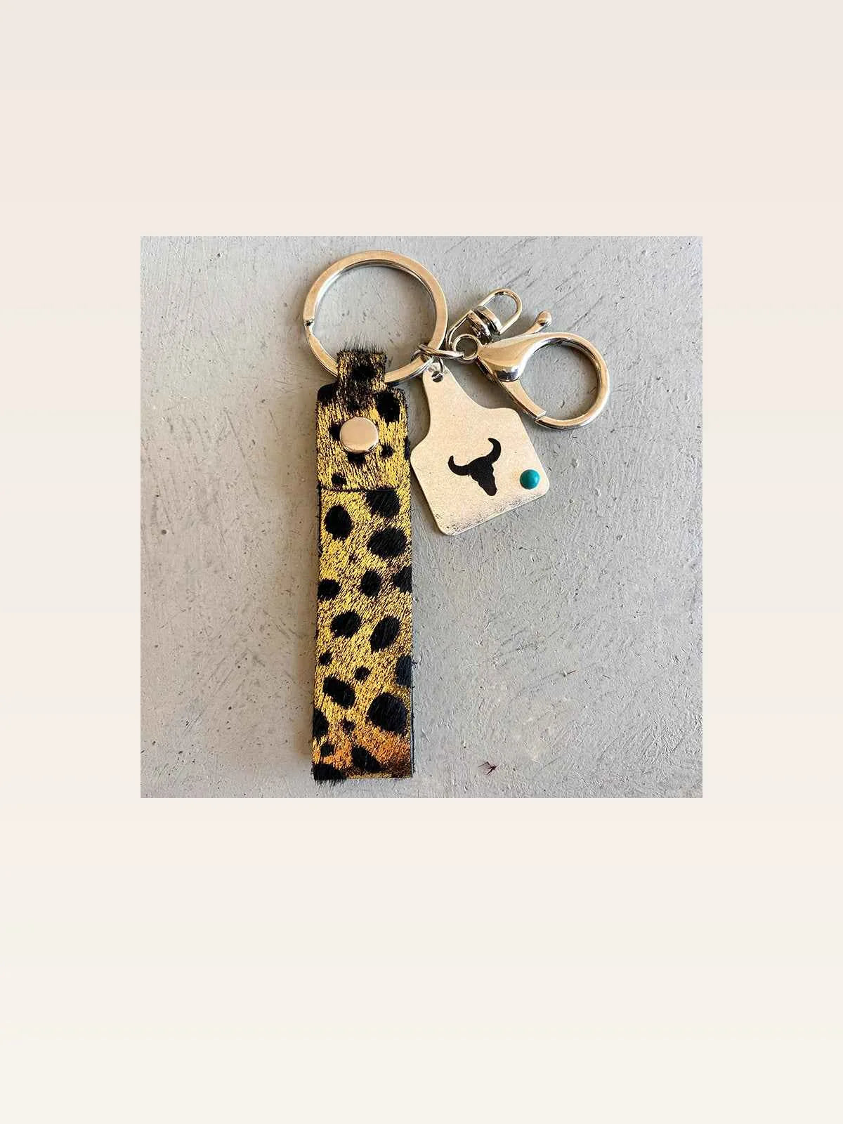 Genuine Leather Alloy Keychain