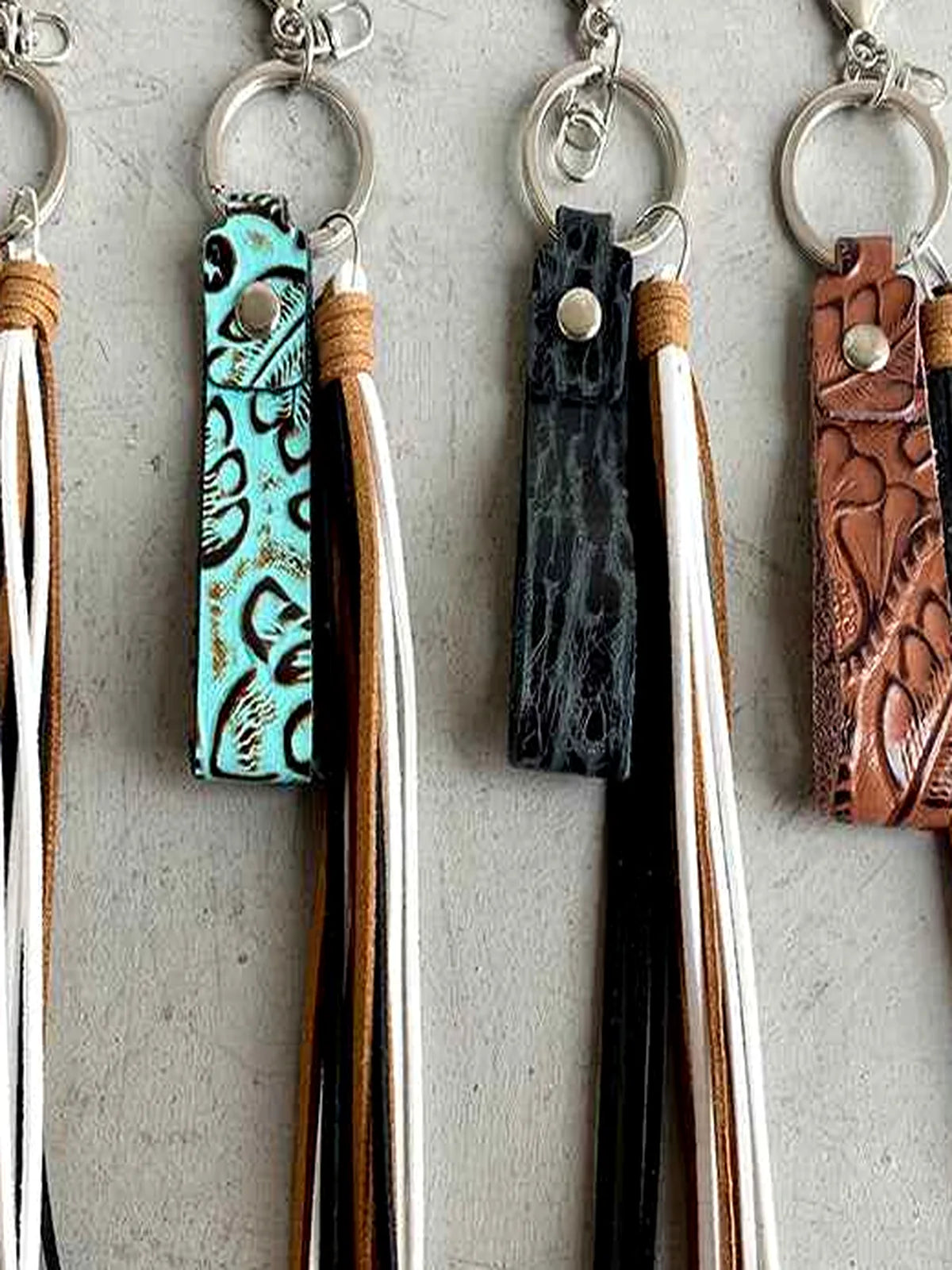 Genuine Leather Tassel Keychain
