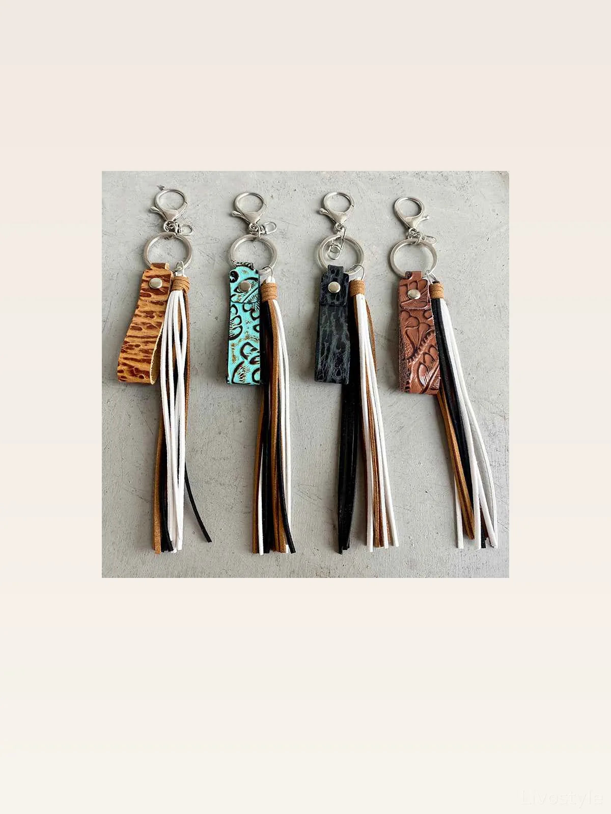 Genuine Leather Tassel Keychain