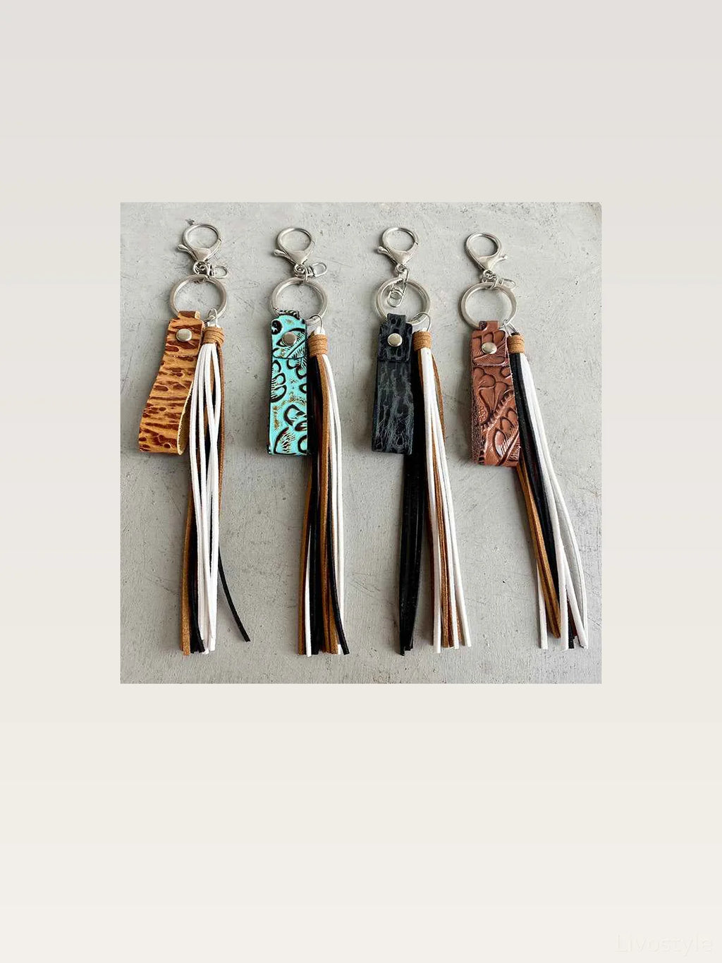 Genuine Leather Tassel Keychain