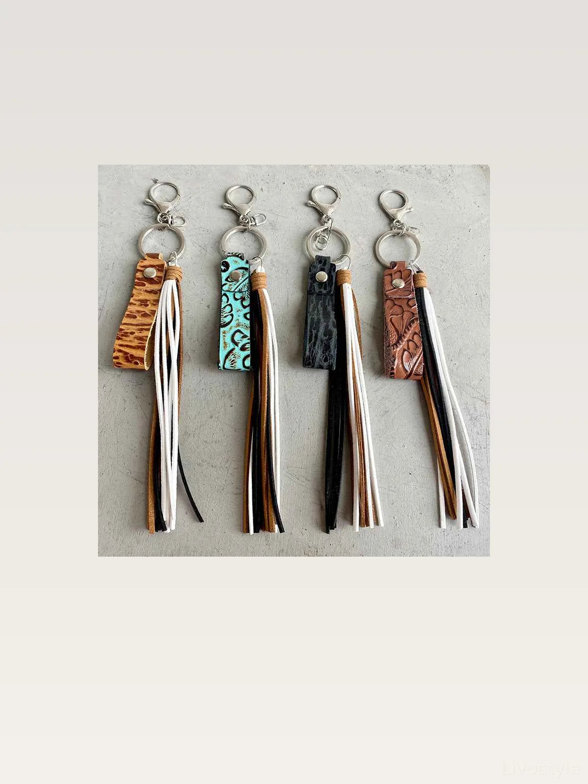 Genuine Leather Tassel Keychain