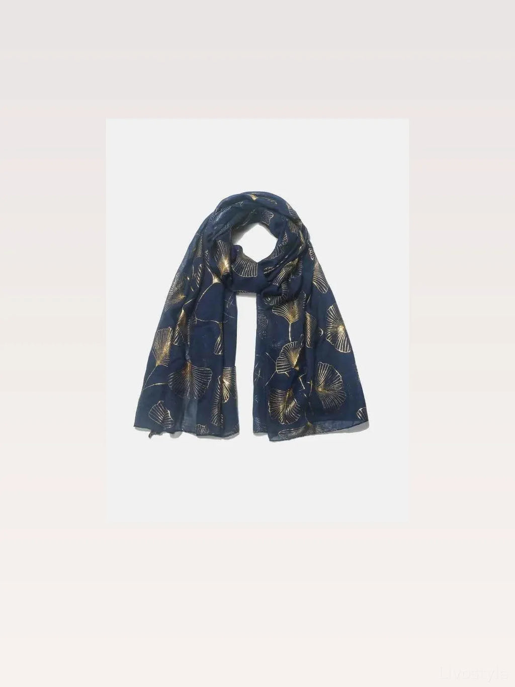 Ginkgo Leaf Print Lightweight Polyester Scarf