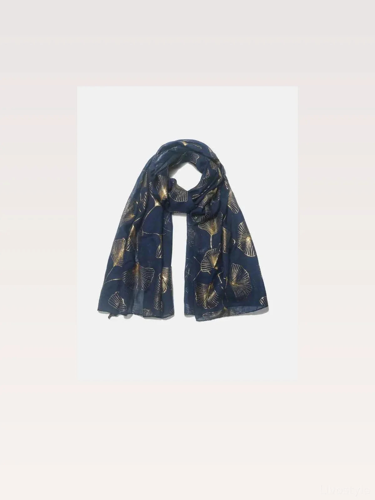Ginkgo Leaf Print Lightweight Polyester Scarf
