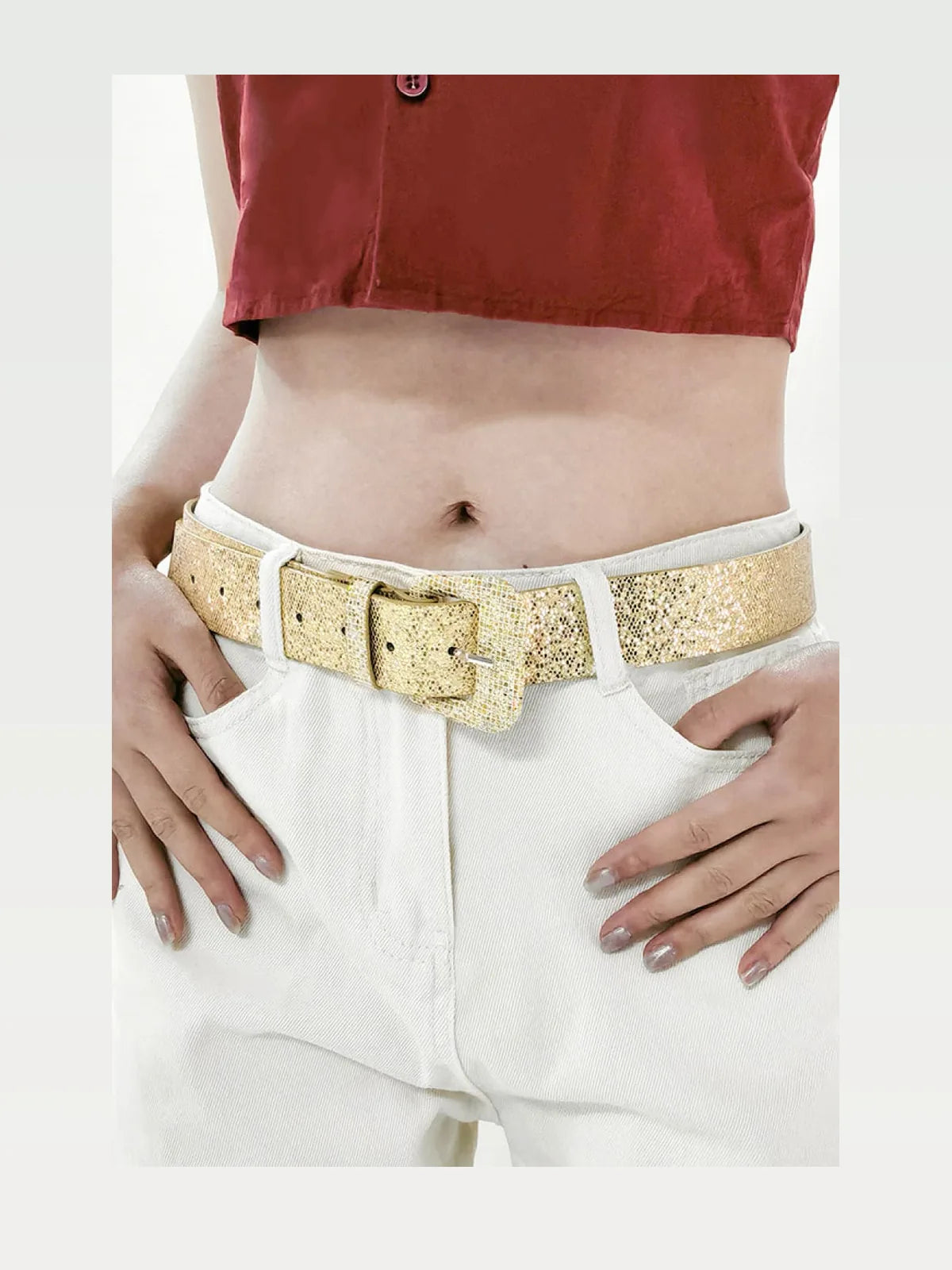 Glitter PU Leather Belt