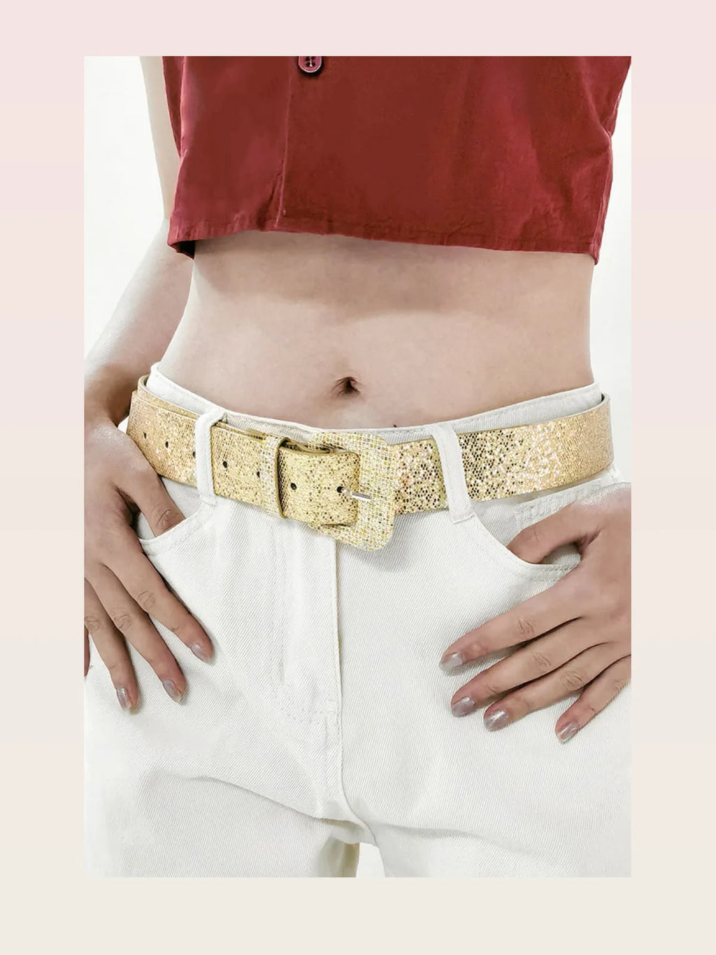 Glitter PU Leather Belt
