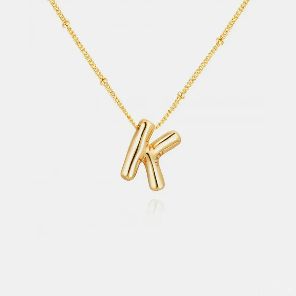 Gold-Plated Bubble Initial Letter Necklace