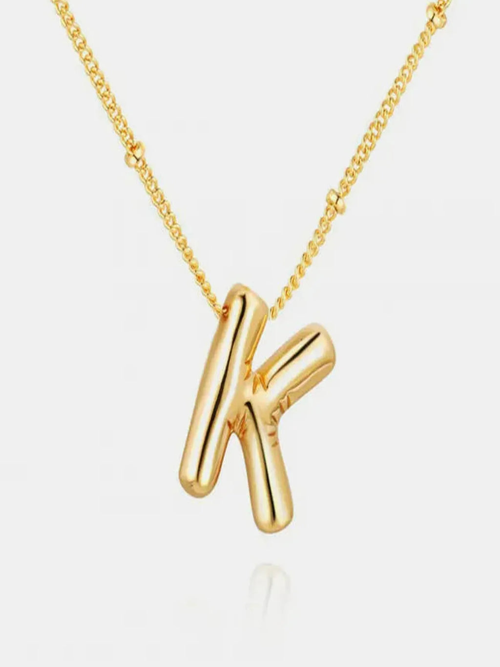 Gold-Plated Bubble Initial Letter Necklace