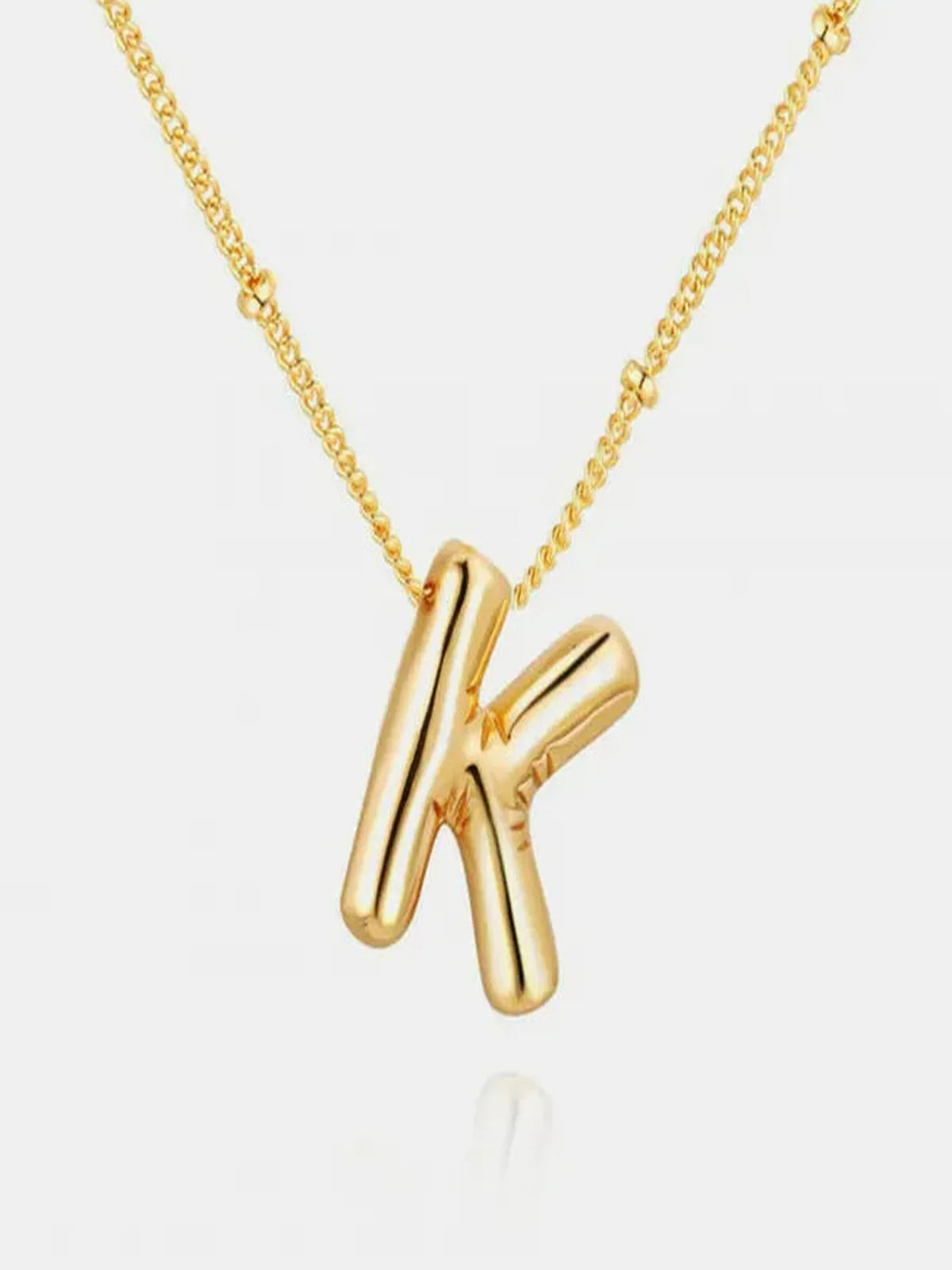 Gold-Plated Bubble Initial Letter Necklace