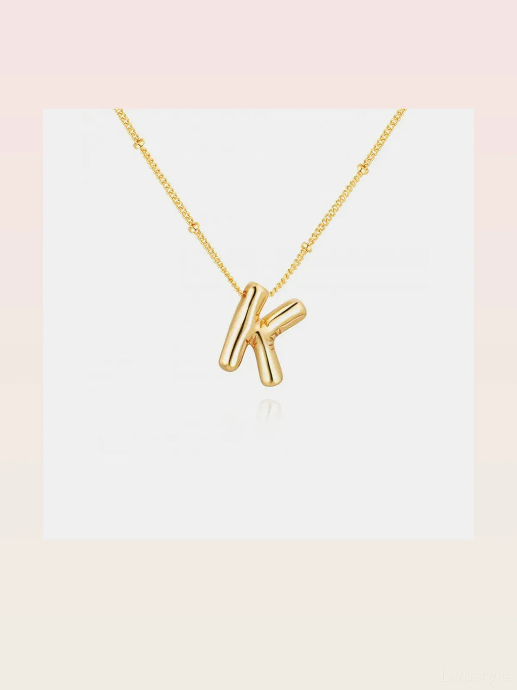 Gold-Plated Bubble Initial Letter Necklace