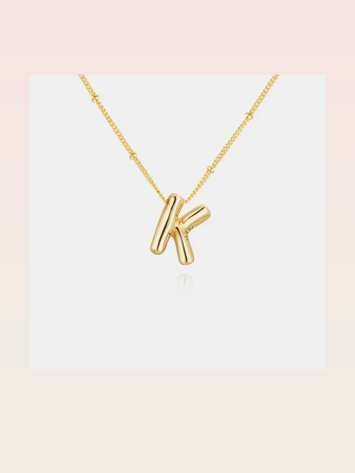 Gold-Plated Bubble Initial Letter Necklace